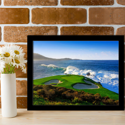 Pebble Beach Golf Links 07, Massive Monday Aerial At Califorlia, Framed Art Print Wall Decor, Picture Framed
