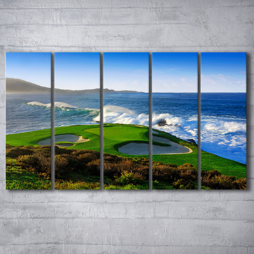 Pebble Beach Golf Links 07, Massive Monday Aerial At Califorlia, Golf Art Print, Extra Large Canvas Print Wall Art