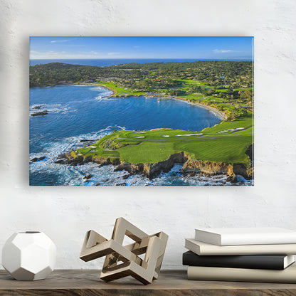 Pebble Beach Golf Links Aerial Hole 7 & 8, Arrowhead Point, California, Golf Art Print
