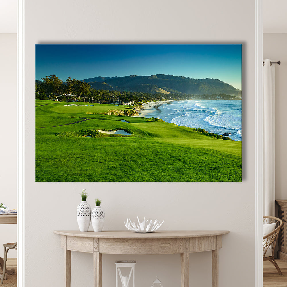 Pebble Beach Golf Links Hole 09 Perfect Set, Pebble Beach, California, Golf Art Print
