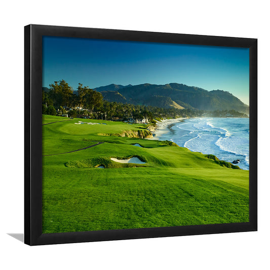 Pebble Beach Golf Links Hole 09 Perfect Set, Pebble Beach, California, Framed Art Print Wall Decor, Picture Framed