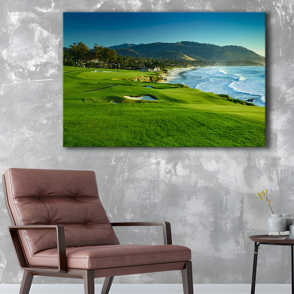 Pebble Beach Golf Links Hole 09 Perfect Set, Pebble Beach, California, Golf Art Print