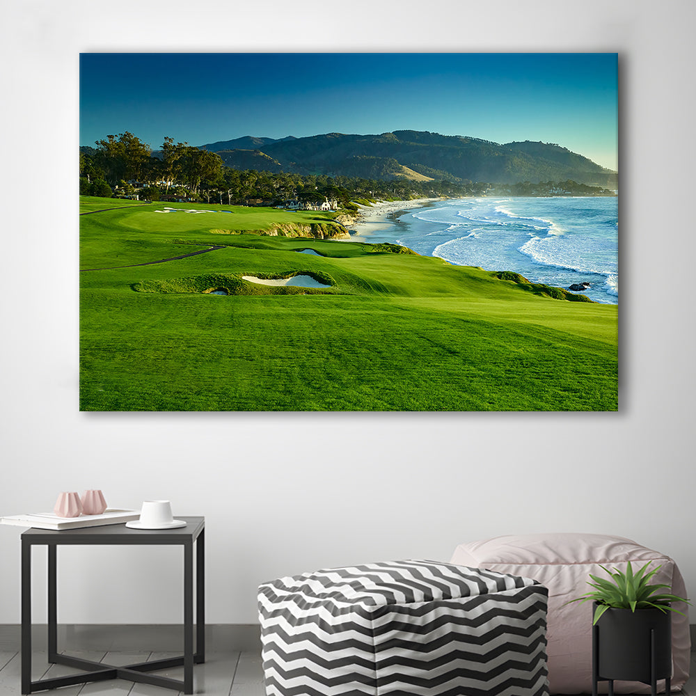 Pebble Beach Golf Links Hole 09 Perfect Set, Pebble Beach, California, Golf Art Print
