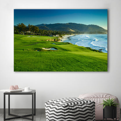 Pebble Beach Golf Links Hole 09 Perfect Set, Pebble Beach, California, Golf Art Print