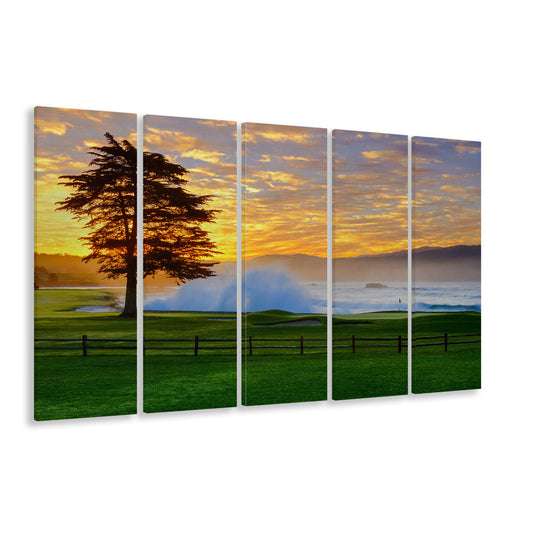 Pebble Beach Golf Links Hole 18, Awakening , Pebble Beach, California, Extra Large Canvas Print Wall Art