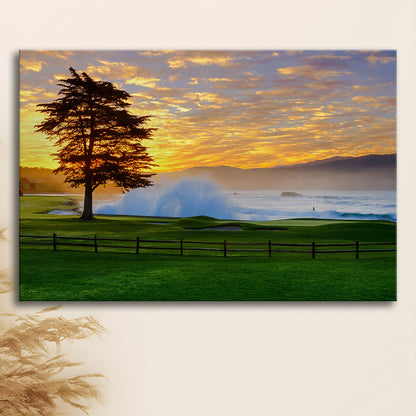 Pebble Beach Golf Links Hole 18, Awakening , Pebble Beach, California, Golf Art Print