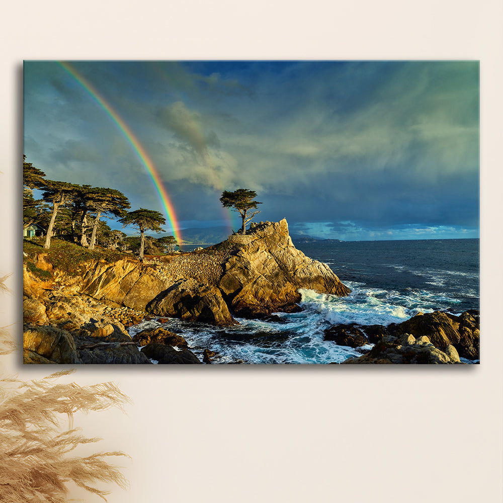 Pebble Beach Golf Links Lone Cypress Pot Of Gold, California, Golf Art Print,Gifts Golf Lover