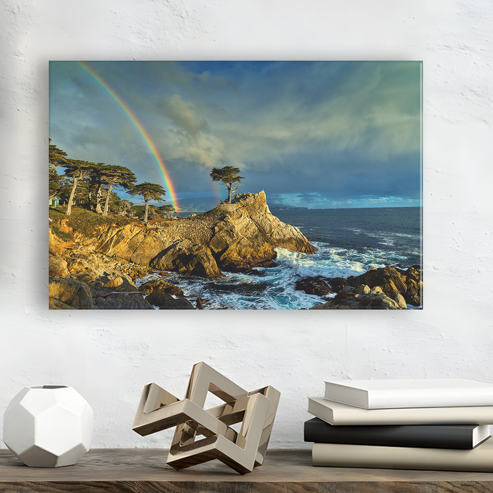 Pebble Beach Golf Links Lone Cypress Pot Of Gold, California, Golf Art Print,Gifts Golf Lover