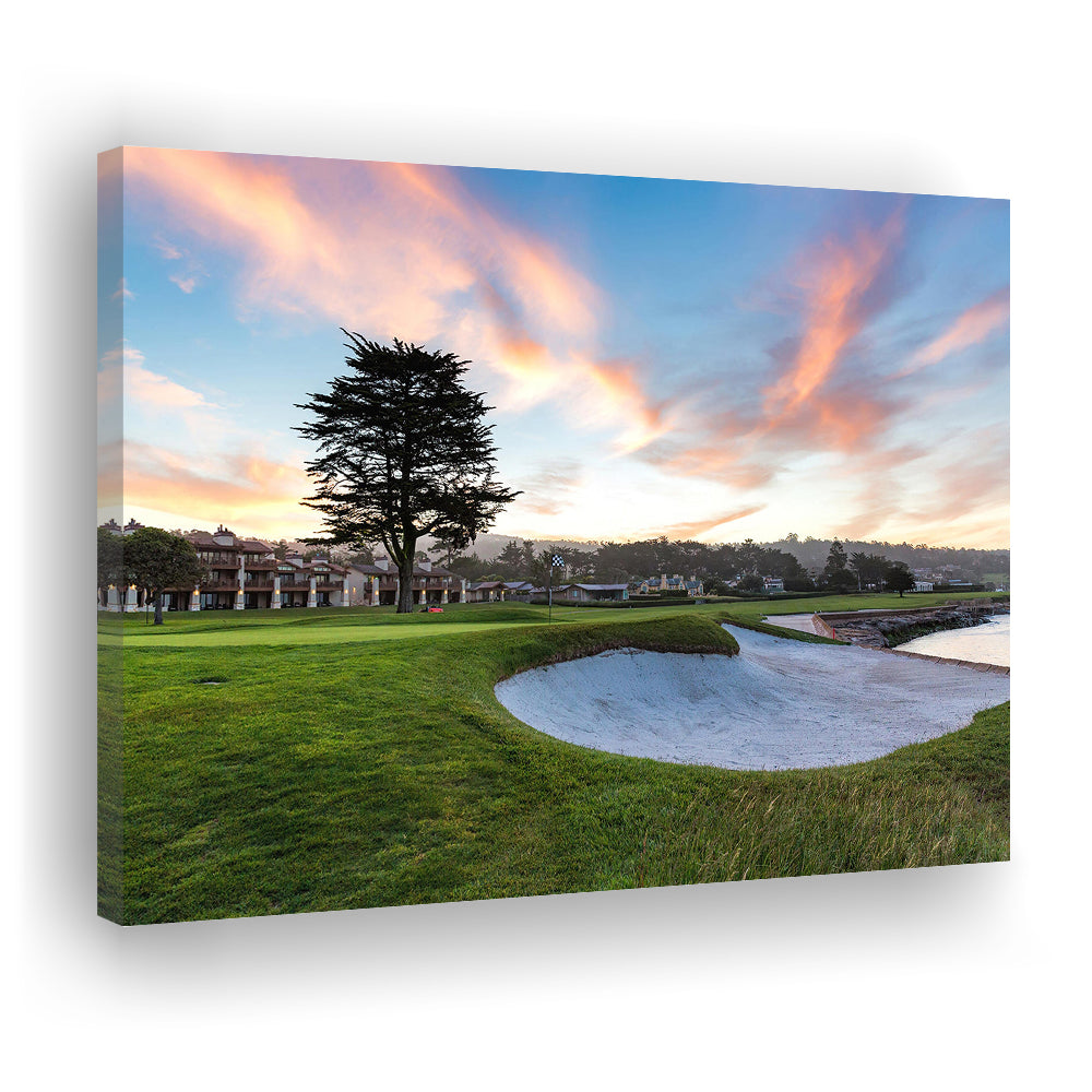 Pebble Beach Golf Resort, Hole 18 Fine Art, Golf Art Print,Gifts Golf Lover