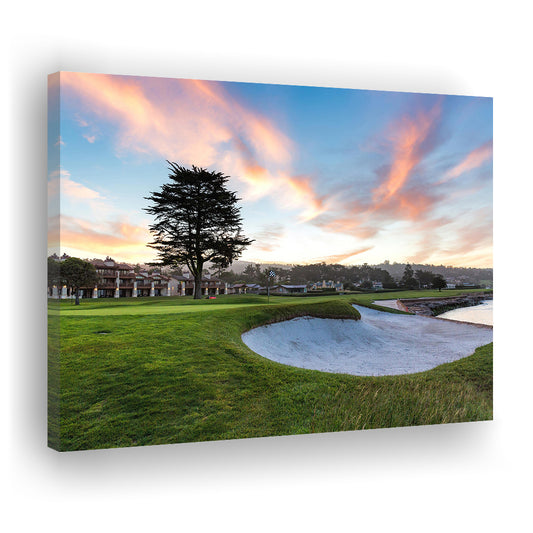Pebble Beach Golf Resort, Hole 18 Fine Art, Golf Art Print,Gifts Golf Lover