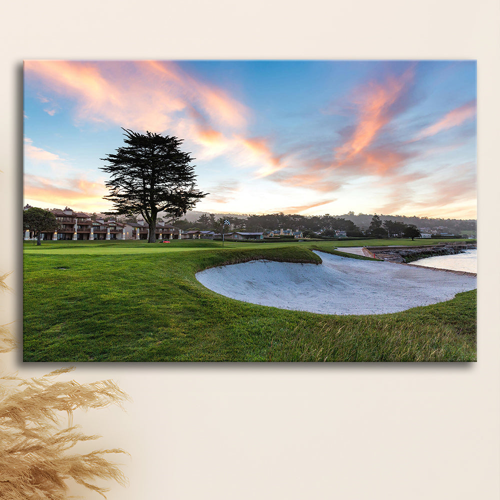 Pebble Beach Golf Resort, Hole 18 Fine Art, Golf Art Print,Gifts Golf Lover