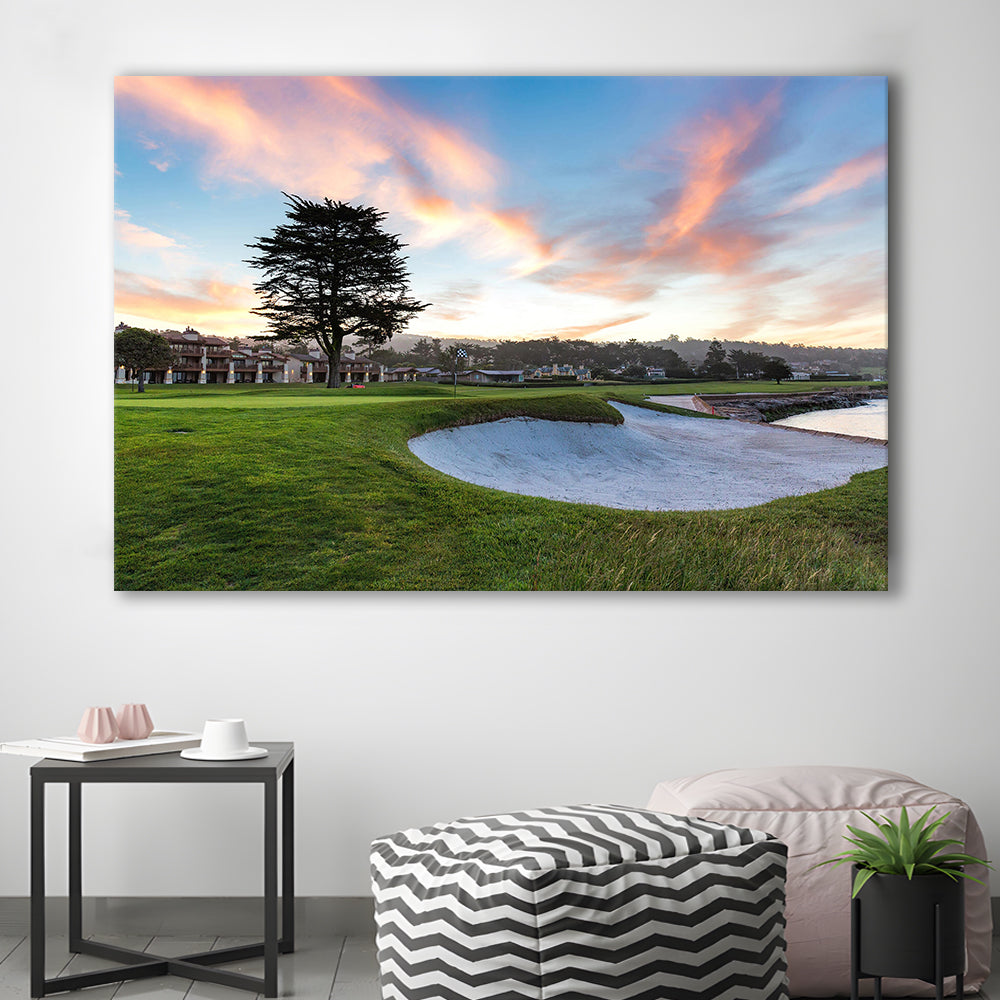 Pebble Beach Golf Resort, Hole 18 Fine Art, Golf Art Print,Gifts Golf Lover