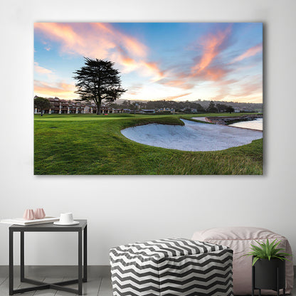 Pebble Beach Golf Resort, Hole 18 Fine Art, Golf Art Print,Gifts Golf Lover