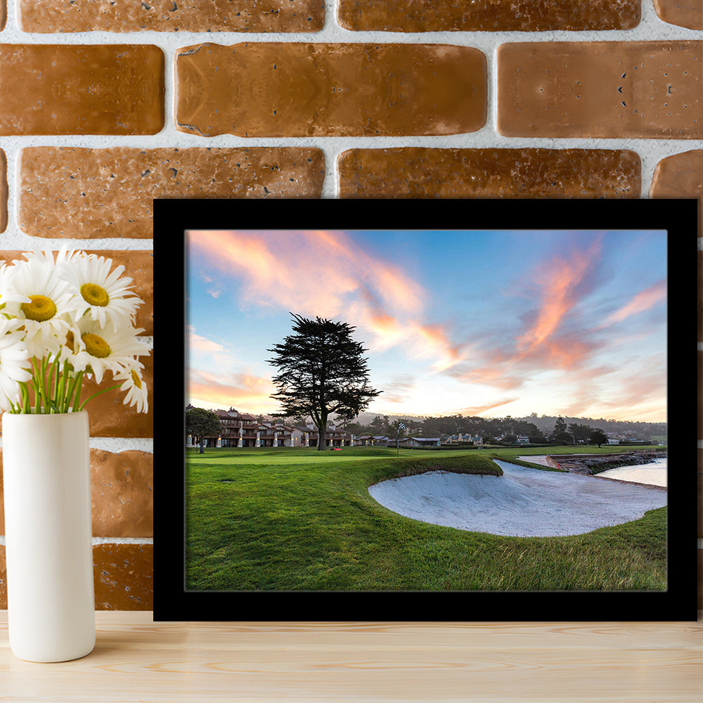 Pebble Beach Golf Resort, Hole 18 Fine Art, Framed Art Print Wall Decor, Picture Framed