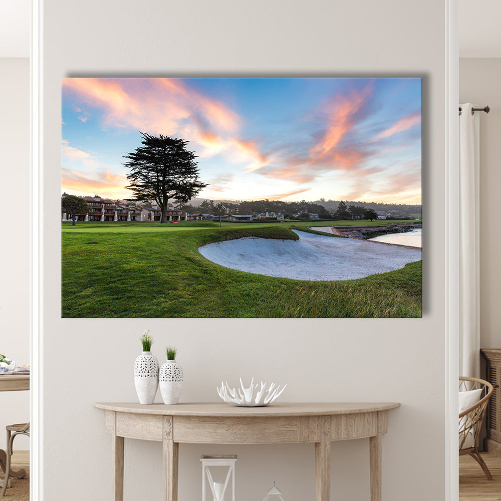 Pebble Beach Golf Resort, Hole 18 Fine Art, Golf Art Print,Gifts Golf Lover