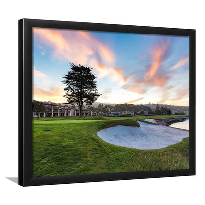 Pebble Beach Golf Resort, Hole 18 Fine Art, Framed Art Print Wall Decor, Picture Framed