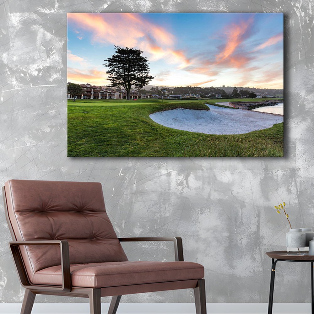 Pebble Beach Golf Resort, Hole 18 Fine Art, Golf Art Print,Gifts Golf Lover