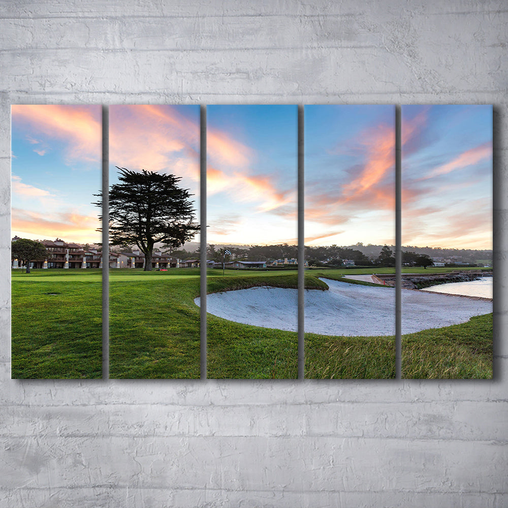 Pebble Beach Golf Resort, Hole 18 Fine Art, Golf Art Print, Extra Large Canvas Print Wall Art