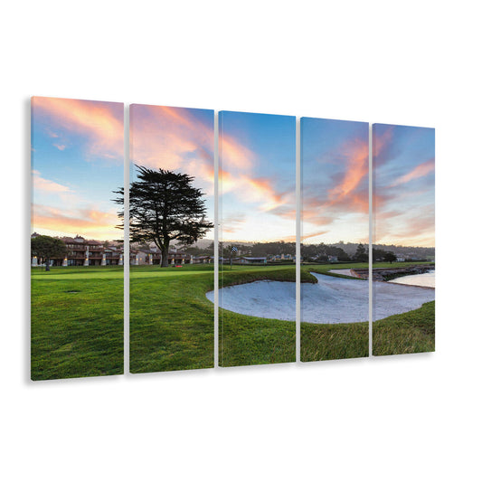Pebble Beach Golf Resort, Hole 18 Fine Art, Golf Art Print, Extra Large Canvas Print Wall Art