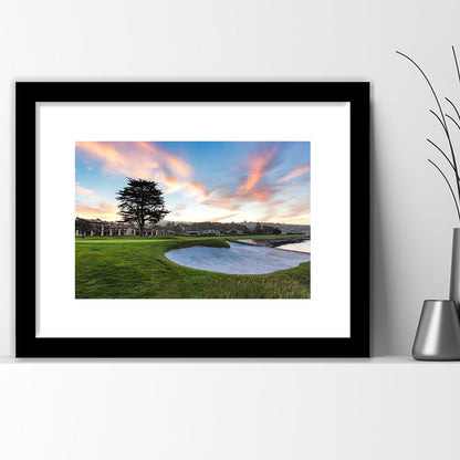 Pebble Beach Golf Resort, Hole 18 Fine Art, Goft Art Print, Framed Art Print White Border Wall Decor