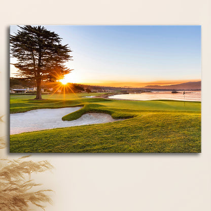 Pebble Beach Golf Resort, Sunrise On Hole 18 Fine Art, Golf Art Print,Gifts Golf Lover