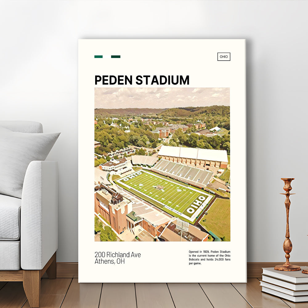 Peden Stadium Print, Ohio Bobcats Stadium Canvas Art, Fan Gifts, Sport Art, Canvas Print Wall Art
