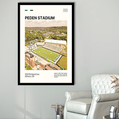 Peden Stadium Print, Ohio Bobcats Stadium Art, Gifts for him, Sport Art, Framed Art Print Wall Decor