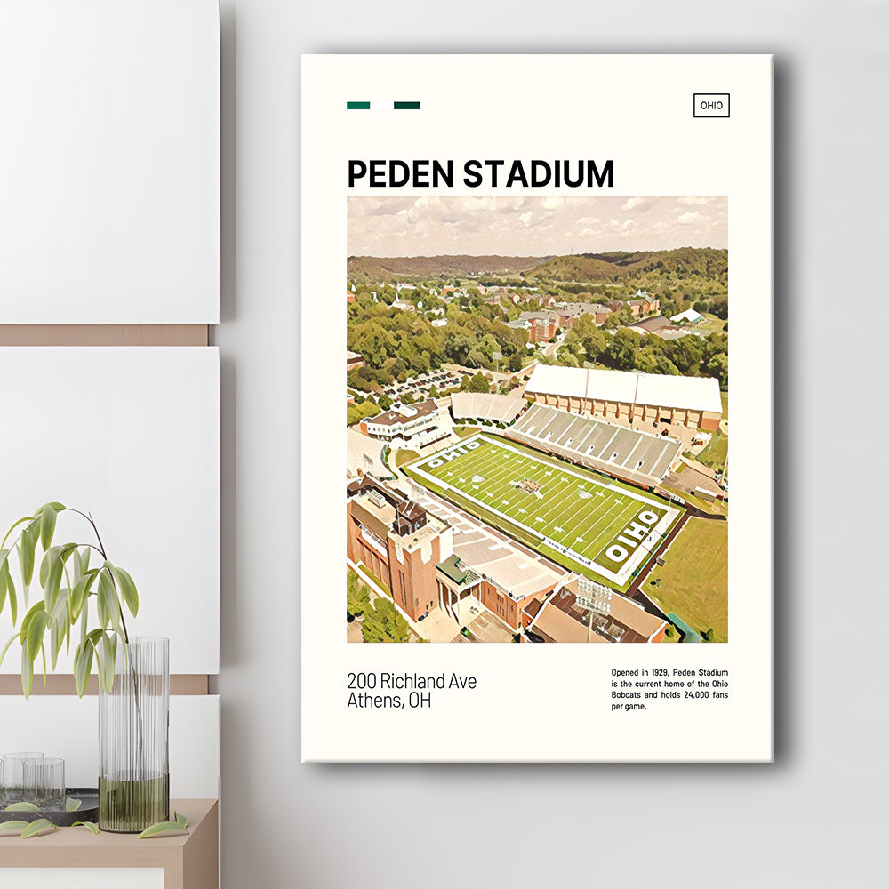 Peden Stadium Print, Ohio Bobcats Stadium Canvas Art, Fan Gifts, Sport Art, Canvas Print Wall Art