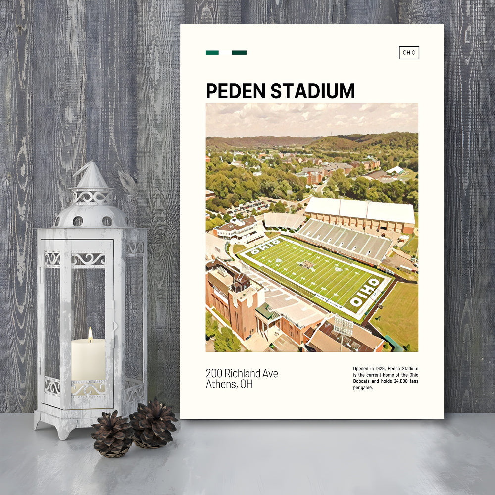 Peden Stadium Print, Ohio Bobcats Stadium Canvas Art, Fan Gifts, Sport Art, Canvas Print Wall Art