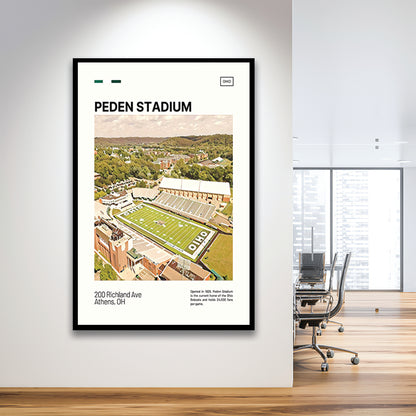 Peden Stadium Print, Ohio Bobcats Stadium Art, Gifts for him, Sport Art, Framed Art Print Wall Decor
