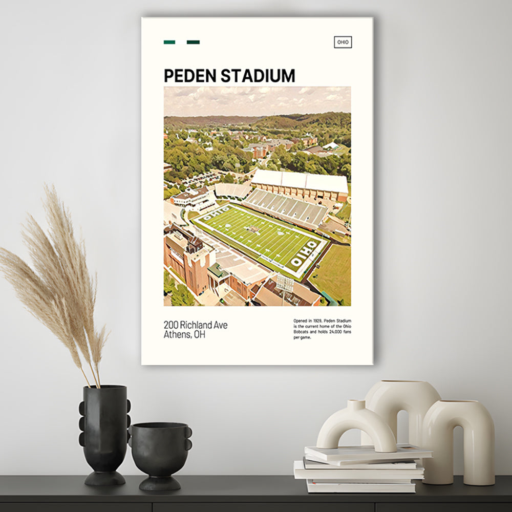 Peden Stadium Print, Ohio Bobcats Stadium Canvas Art, Fan Gifts, Sport Art, Canvas Print Wall Art