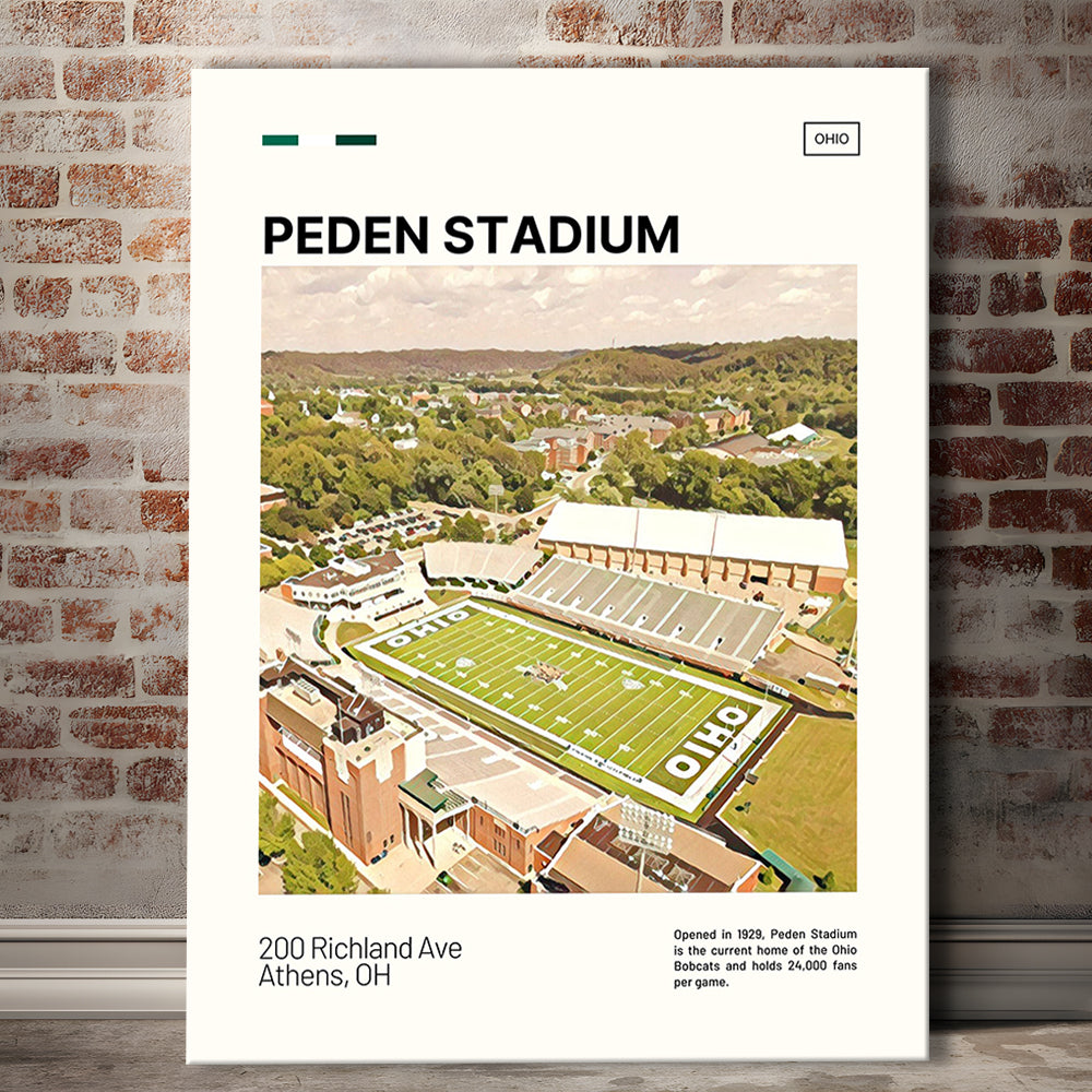Peden Stadium Print, Ohio Bobcats Stadium Canvas Art, Fan Gifts, Sport Art, Canvas Print Wall Art