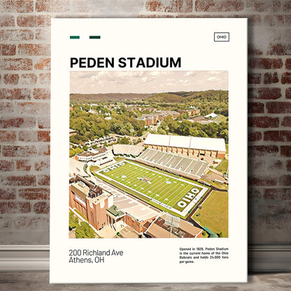 Peden Stadium Print, Ohio Bobcats Stadium Canvas Art, Fan Gifts, Sport Art, Canvas Print Wall Art