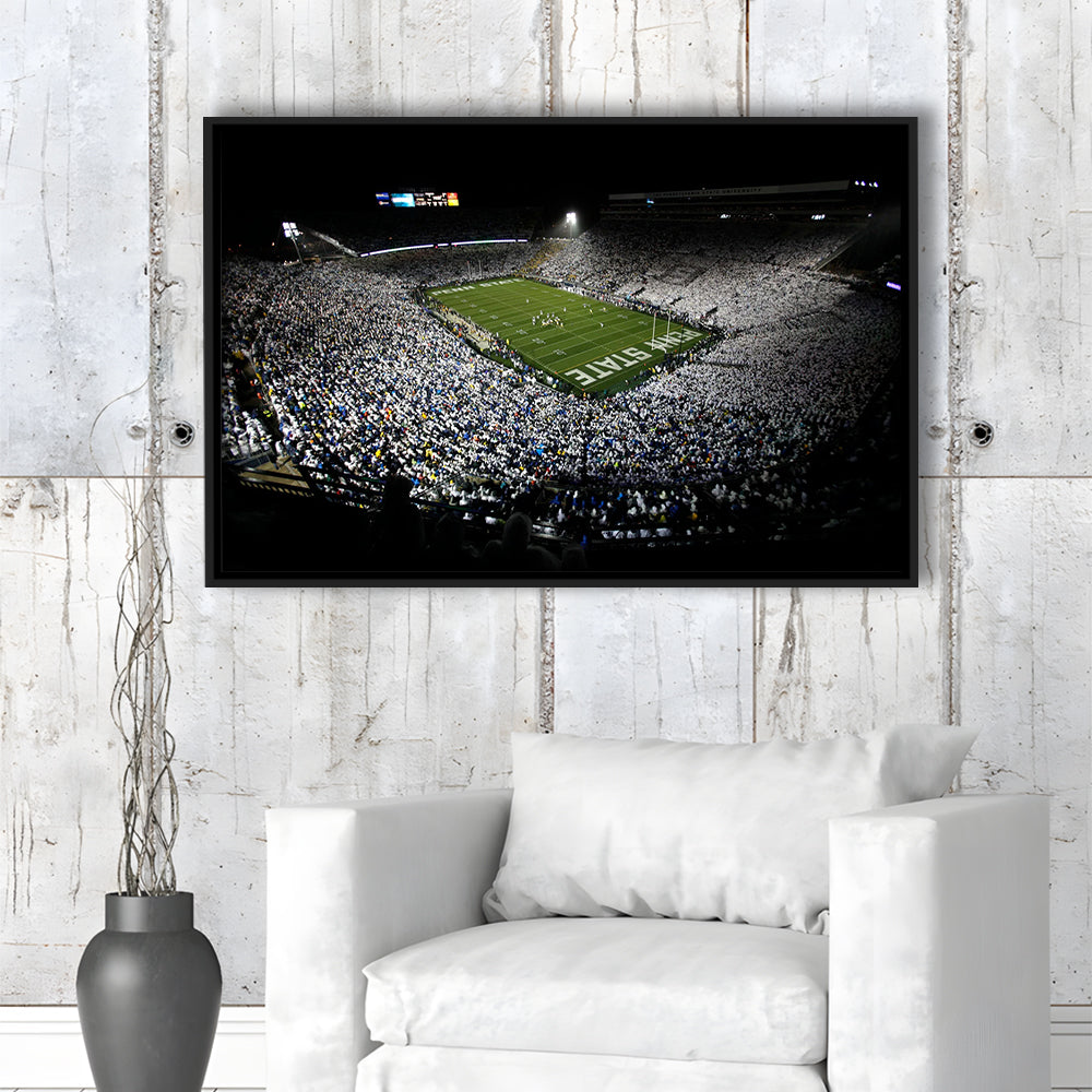 Penn State Beaver Stadium, Stadium Canvas, Sport Art, Framed Canvas Print Wall Art, Floating Frame