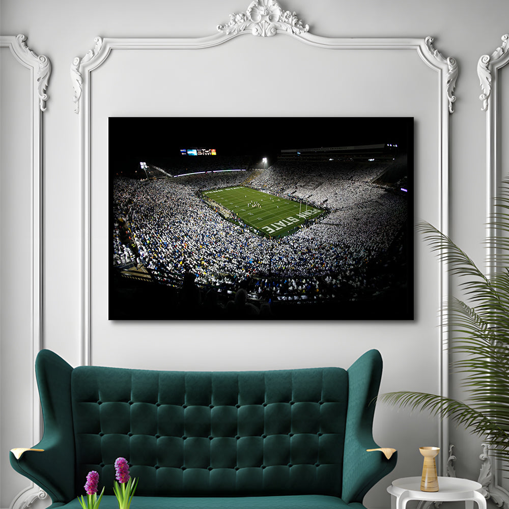 Penn State Beaver Stadium, Stadium Canvas, Sport Art, Gift for him, Framed Art Print Wall Decor, Picture Framed