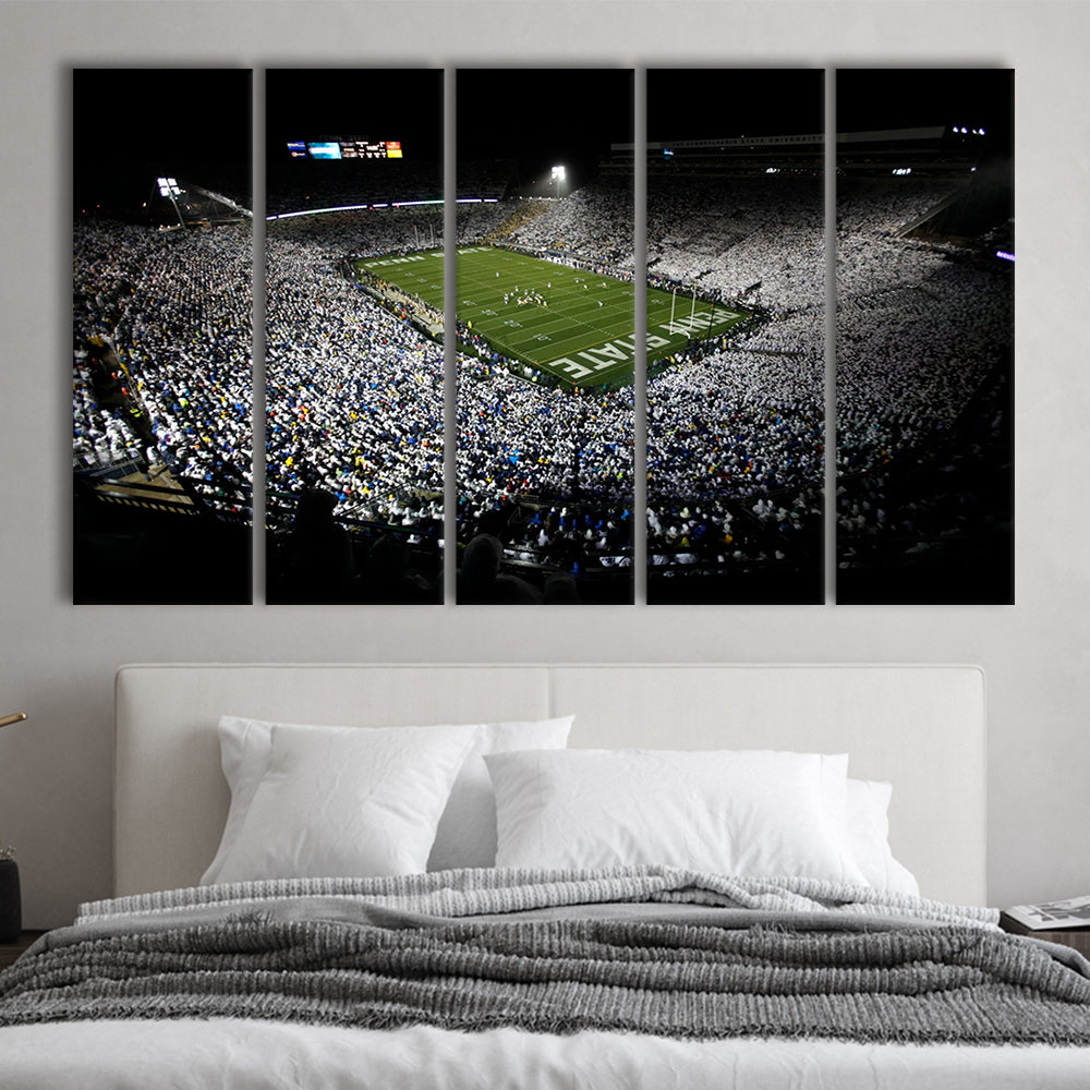 Penn State Beaver Stadium, Stadium Canvas, Sport Art, 5 Panel B, Extra Large Canvas, Canvas Print Wall Art
