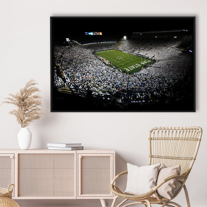 Penn State Beaver Stadium, Stadium Canvas, Sport Art, Framed Canvas Print Wall Art, Floating Frame