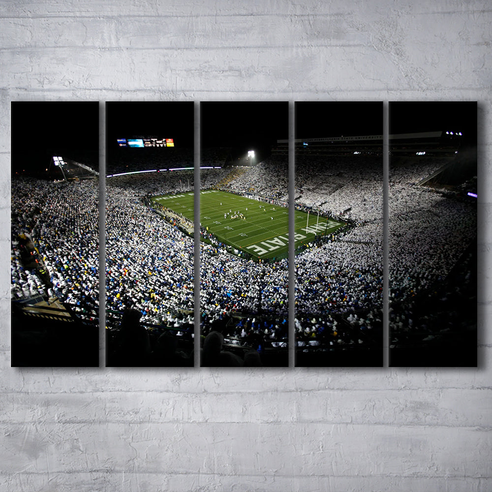 Penn State Beaver Stadium, Stadium Canvas, Sport Art, 5 Panel B, Extra Large Canvas, Canvas Print Wall Art