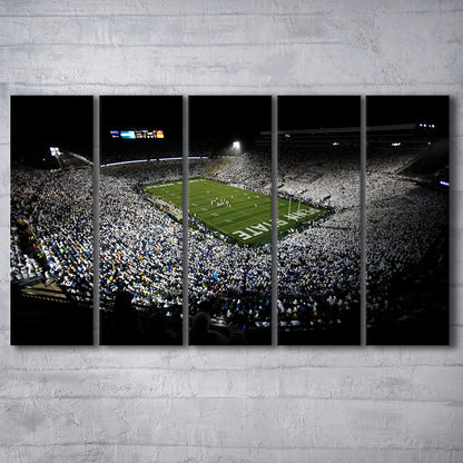 Penn State Beaver Stadium, Stadium Canvas, Sport Art, 5 Panel B, Extra Large Canvas, Canvas Print Wall Art