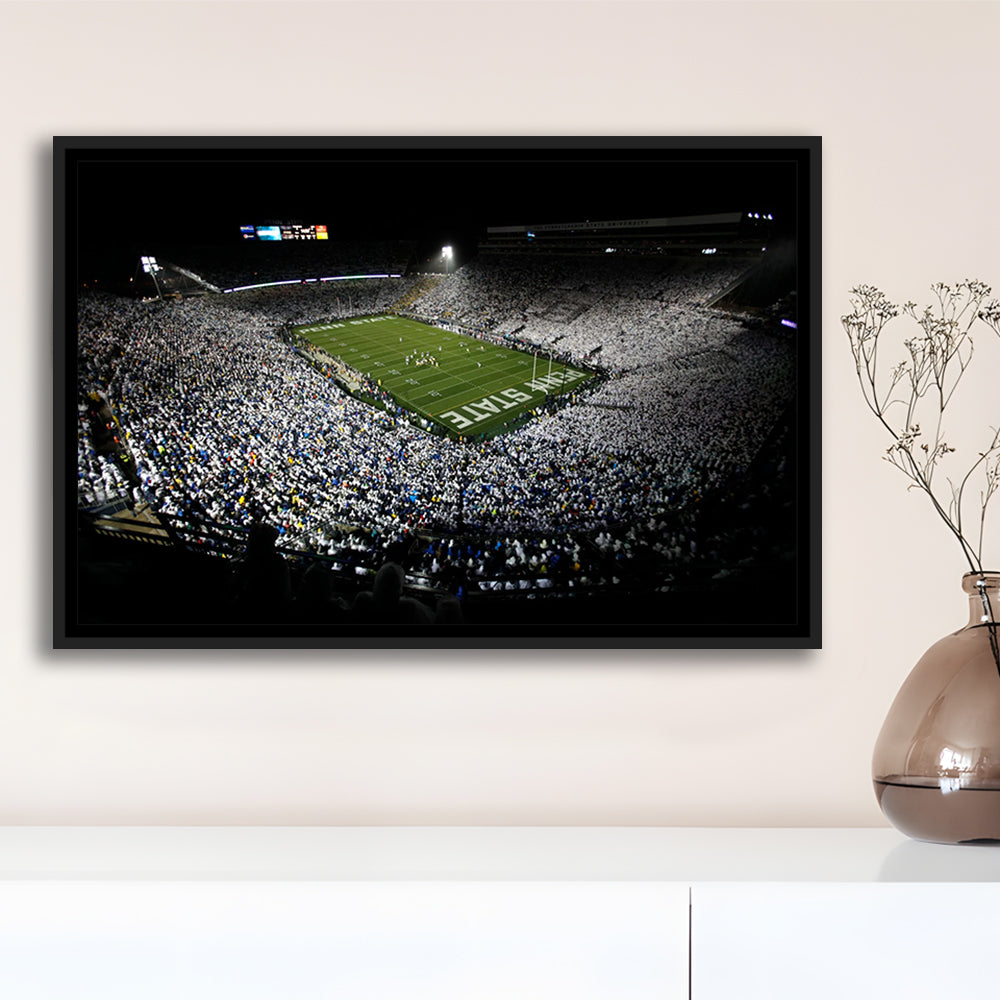 Penn State Beaver Stadium, Stadium Canvas, Sport Art, Framed Canvas Print Wall Art, Floating Frame