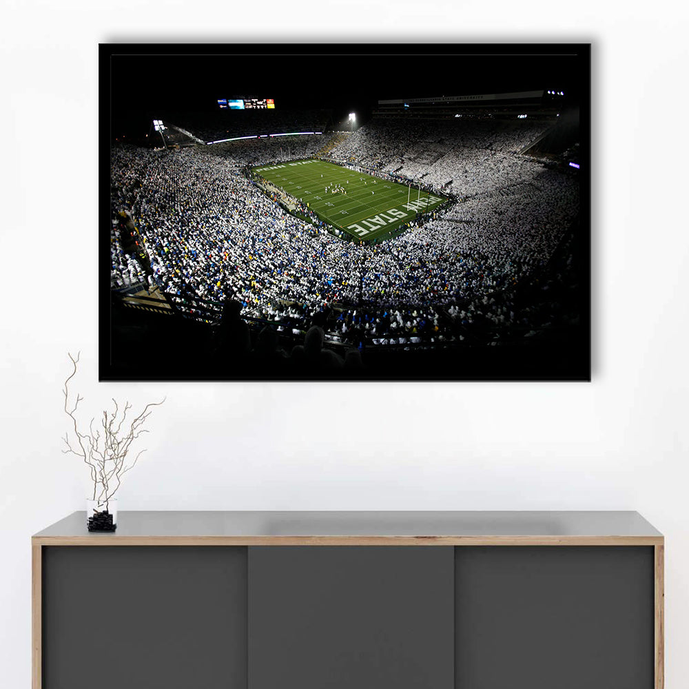 Penn State Beaver Stadium, Stadium Canvas, Sport Art, Gift for him, Framed Art Print Wall Decor, Picture Framed