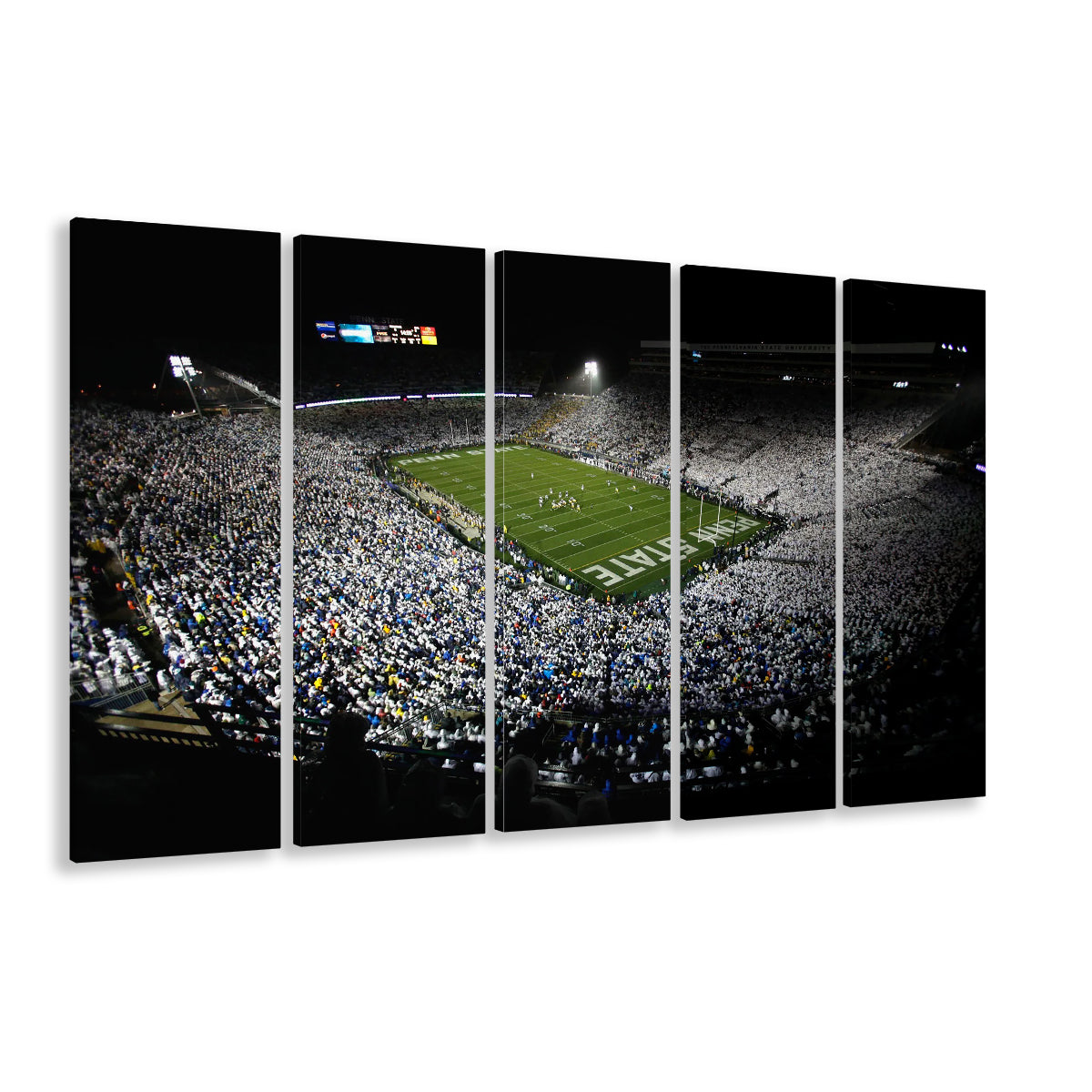 Penn State Beaver Stadium, Stadium Canvas, Sport Art, 5 Panel B, Extra Large Canvas, Canvas Print Wall Art