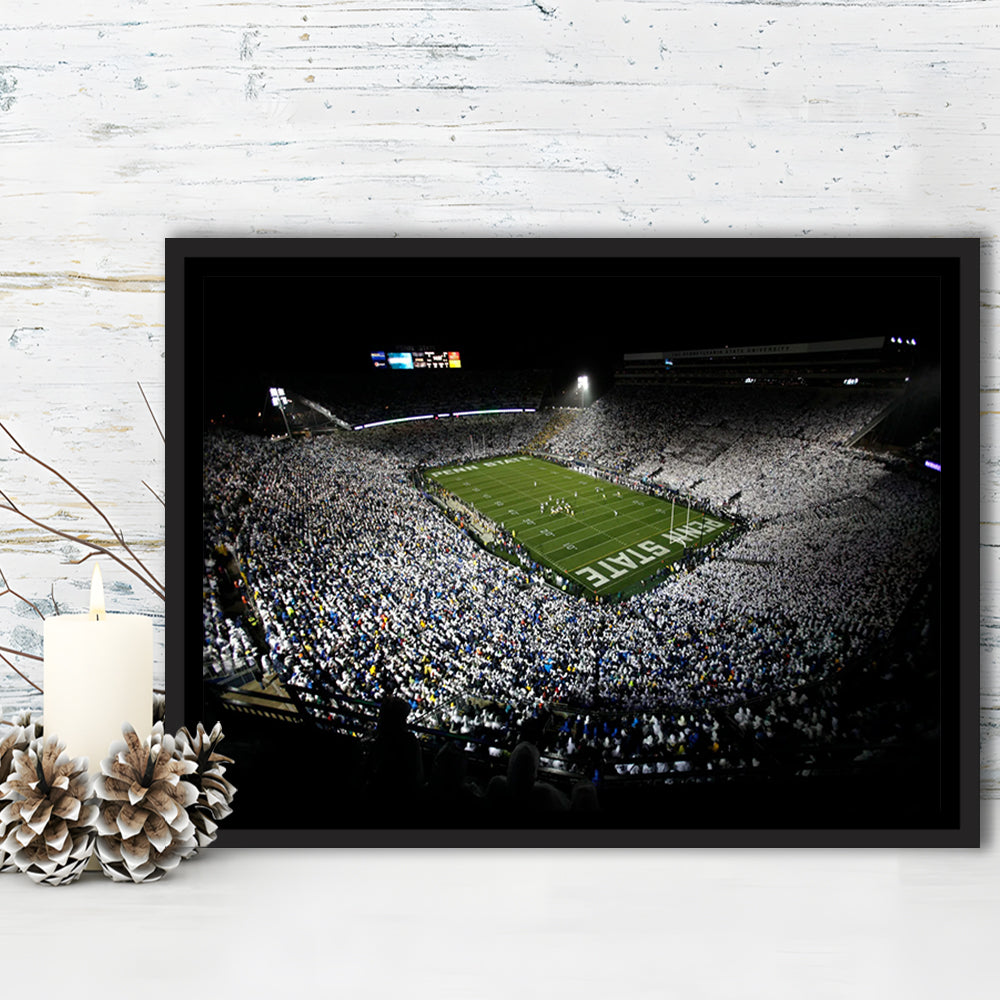 Penn State Beaver Stadium, Stadium Canvas, Sport Art, Framed Canvas Print Wall Art, Floating Frame