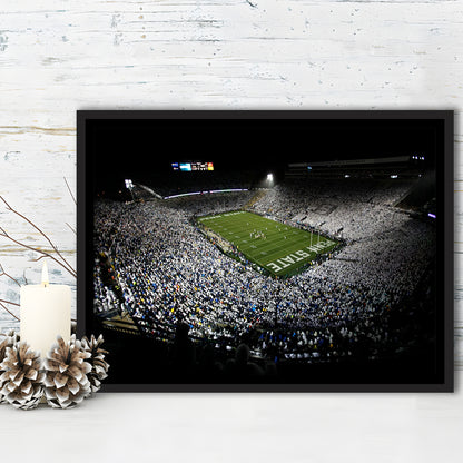 Penn State Beaver Stadium, Stadium Canvas, Sport Art, Framed Canvas Print Wall Art, Floating Frame