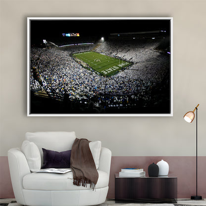 Penn State Beaver Stadium, Stadium Canvas, Sport Art, Framed Canvas Print Wall Art, Floating Frame