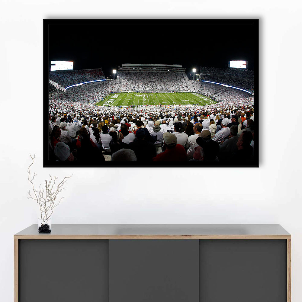 Penn State Stadium, Stadium Canvas, Sport Art, Gift for him, Framed Art Print Wall Decor, Picture Framed