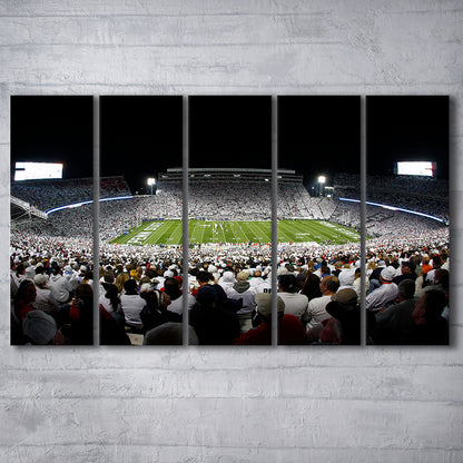 Penn State Stadium, Stadium Canvas, Sport Art, 5 Panel B, Extra Large Canvas, Canvas Print Wall Art