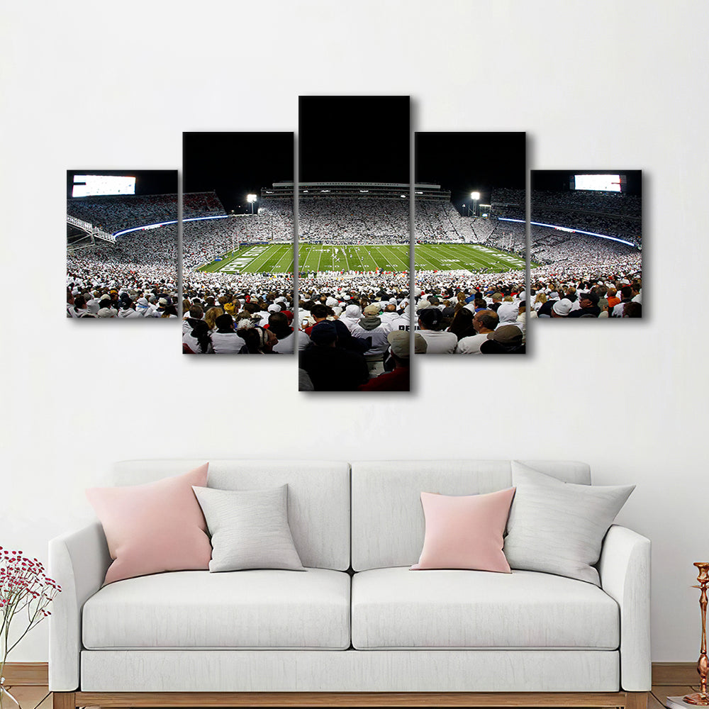 Penn State Stadium, Stadium Canvas, Sport Art, Gift for him, 5 Panel, Large Canvas, Canvas Print Wall Art