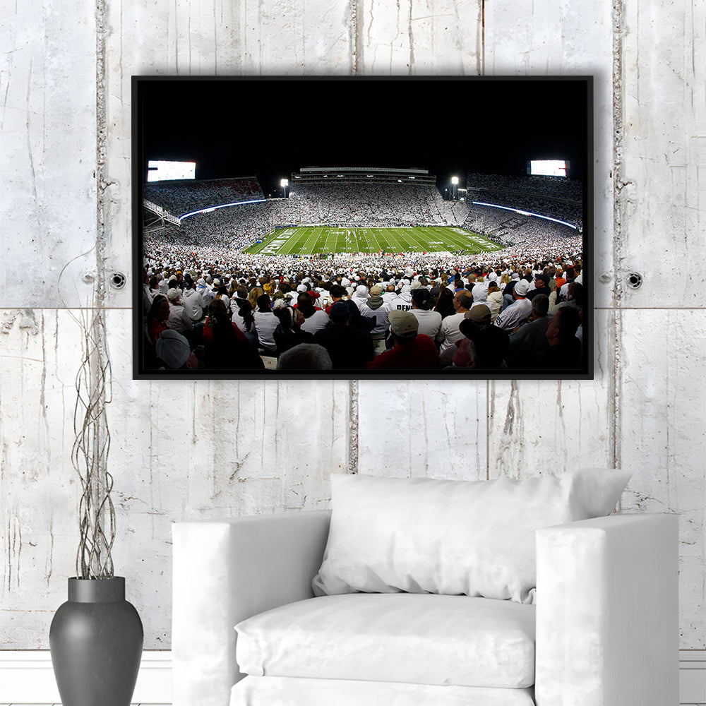 Penn State Stadium, Stadium Canvas, Sport Art, Framed Canvas Print Wall Art, Floating Frame