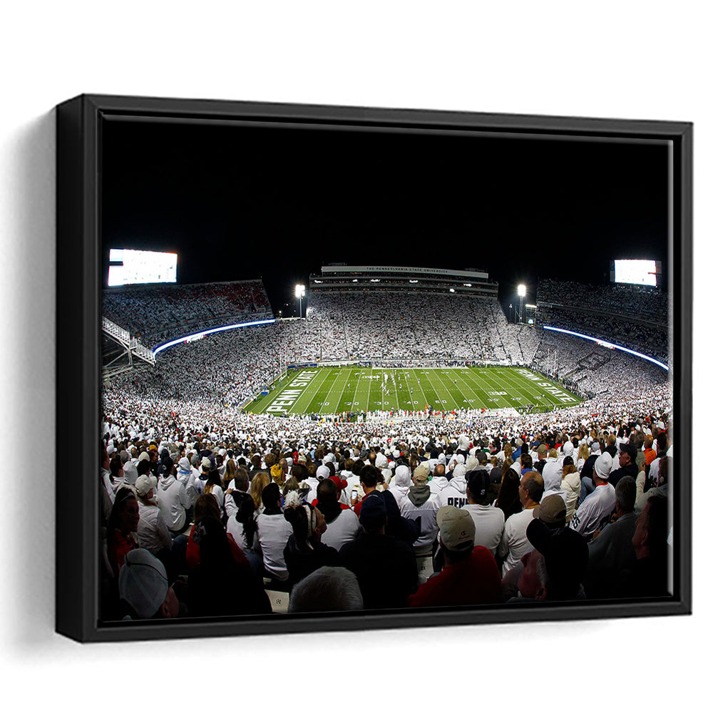 Penn State Stadium, Stadium Canvas, Sport Art, Framed Canvas Print Wall Art, Floating Frame
